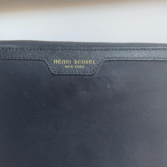 Henri Bendel Black Continental Wallet w/ Purple Interior - Picture 2 of 8